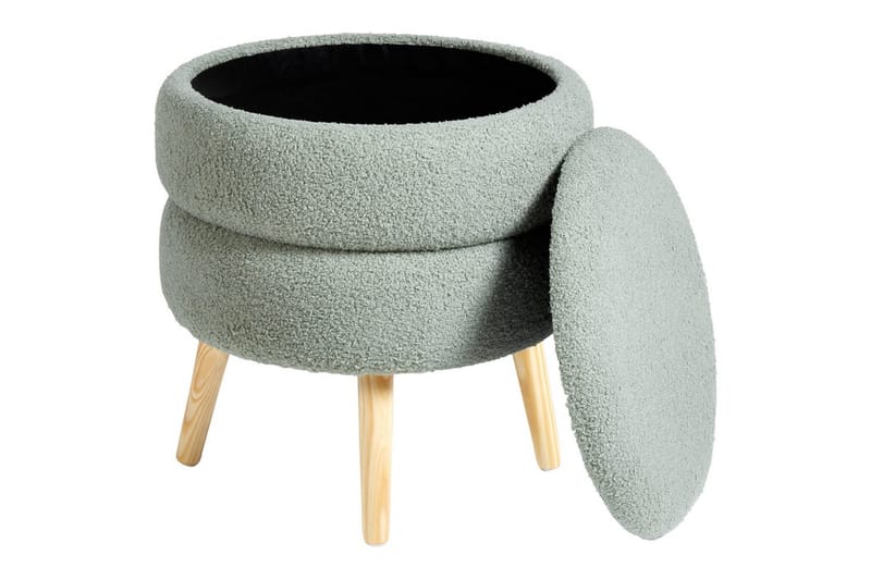 Pall Okaton Grönt/ljust trä - Grönt/ljust trä - Möbler - Vardagsrum - Stolar & sittmöbler - Pallar - Fotpall