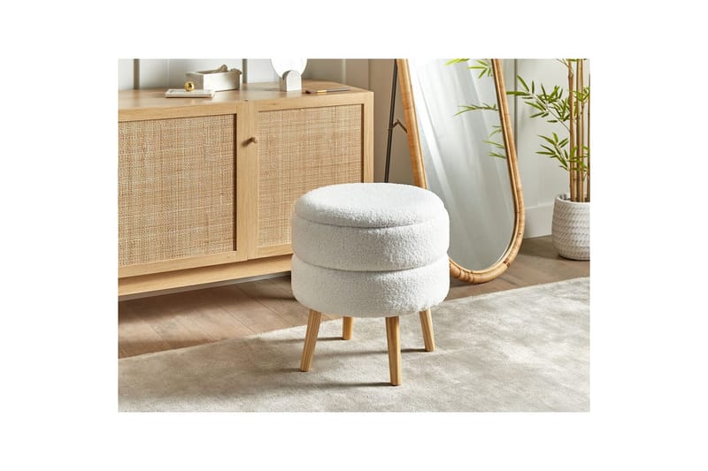 Pall Okaton Vit/ljust trä - Vit/ljust trä - Möbler - Vardagsrum - Stolar & sittmöbler - Pallar - Fotpall