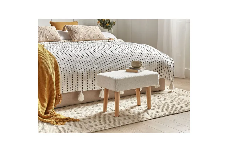 Pall Takoma Vit/ljust trä - Vit/ljust trä - Möbler - Vardagsrum - Stolar & sittmöbler - Pallar - Fotpall