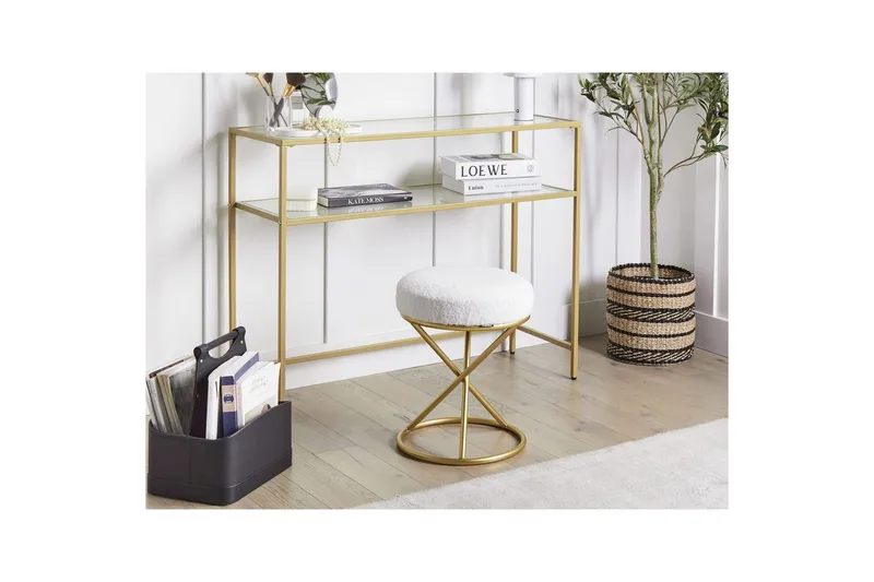 Pall Presho Vitt/guld - Vitt/guld - Möbler - Vardagsrum - Stolar & sittmöbler - Pallar - Fotpall