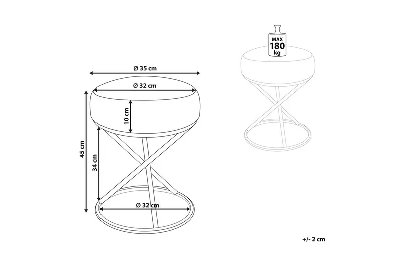 Pall Presho Vitt/guld - Vitt/guld - Möbler - Vardagsrum - Stolar & sittmöbler - Pallar - Fotpall