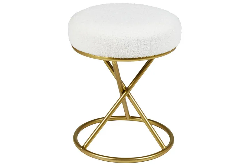 Pall Presho Vitt/guld - Vitt/guld - Möbler - Vardagsrum - Stolar & sittmöbler - Pallar - Fotpall