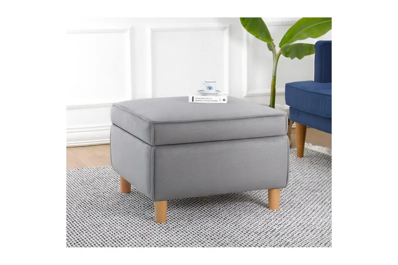 Puff Veyacen Grå - Grå - Möbler - Vardagsrum - Stolar & sittmöbler - Pallar - Fotpall