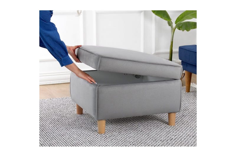Puff Veyacen Grå - Grå - Möbler - Vardagsrum - Stolar & sittmöbler - Pallar - Fotpall