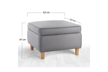 Puff Veyacen Grå - Grå - Möbler - Vardagsrum - Stolar & sittmöbler - Pallar - Fotpall