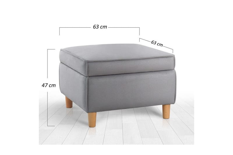 Puff Veyacen Grå - Grå - Möbler - Vardagsrum - Stolar & sittmöbler - Pallar - Fotpall