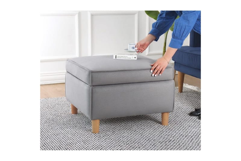 Puff Veyacen Grå - Grå - Möbler - Vardagsrum - Stolar & sittmöbler - Pallar - Fotpall