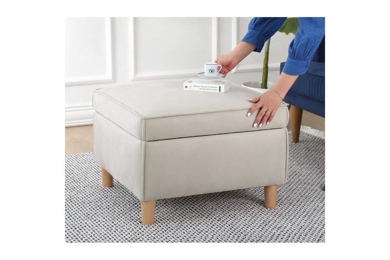 Puff Veyacen Grädde - Grädde - Möbler - Vardagsrum - Stolar & sittmöbler - Pallar - Fotpall