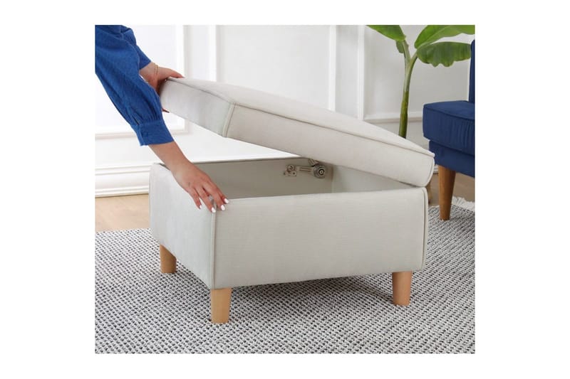 Puff Veyacen Grädde - Grädde - Möbler - Vardagsrum - Stolar & sittmöbler - Pallar - Fotpall