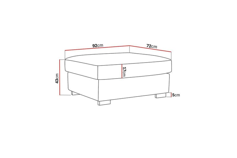Rossita Fotpall i chenille - Svart - Möbler - Vardagsrum - Stolar & sittmöbler - Pallar - Fotpall