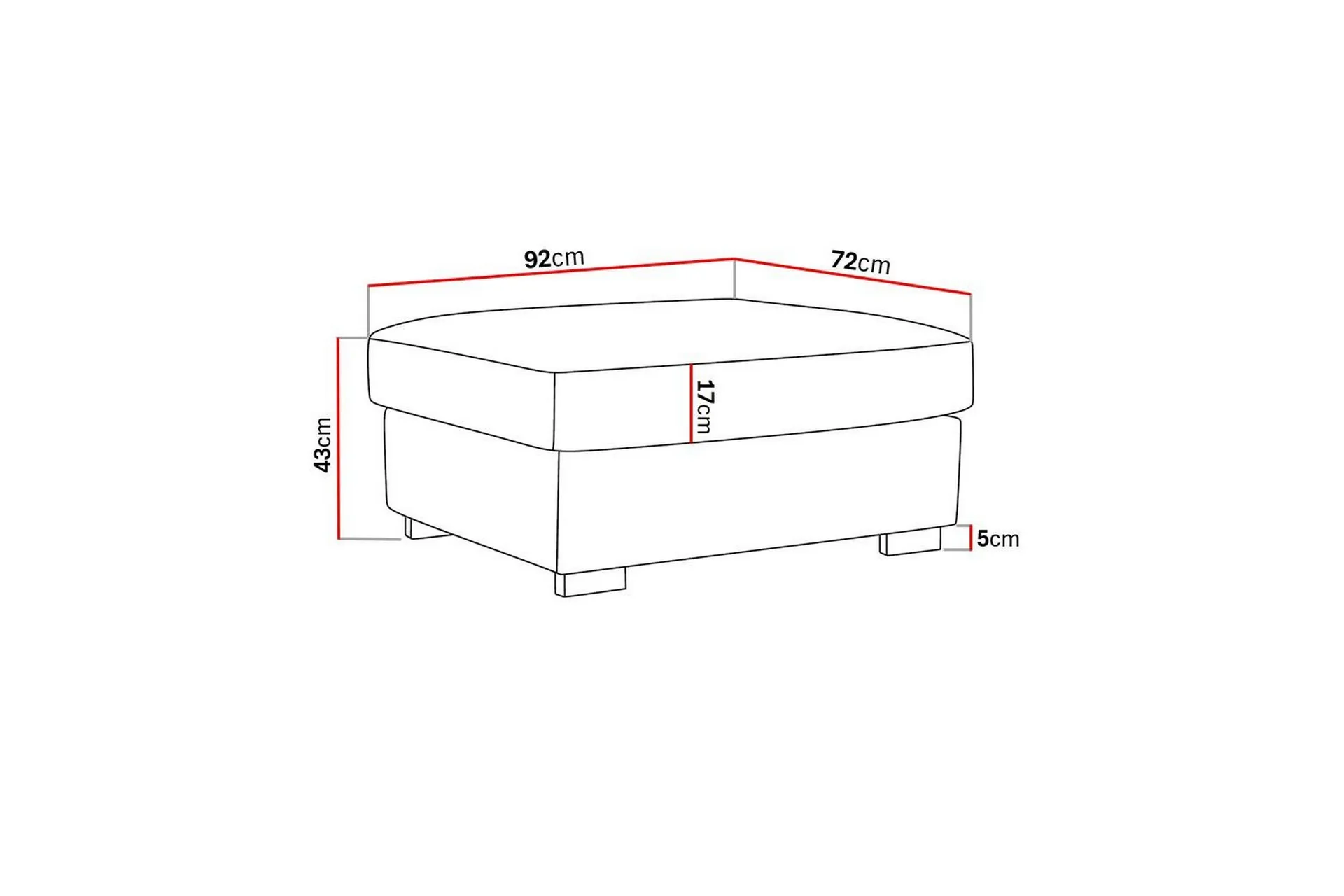 rossita fotpall i sammet - beige
