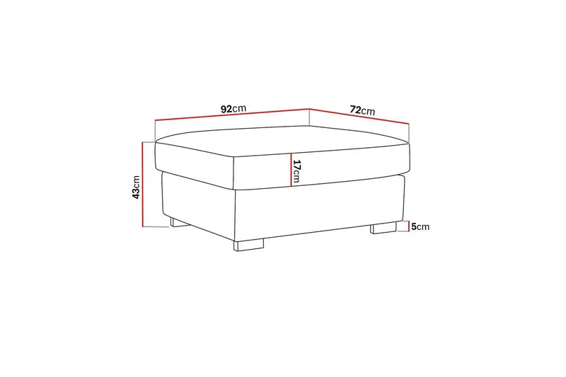 Rossita Fotpall i Tyg - Beige - Möbler - Vardagsrum - Stolar & sittmöbler - Pallar - Fotpall