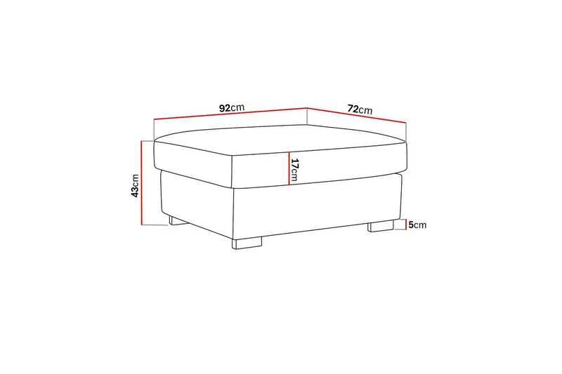 Rossita Fotpall i tyg - Beige - Möbler - Vardagsrum - Stolar & sittmöbler - Pallar - Fotpall
