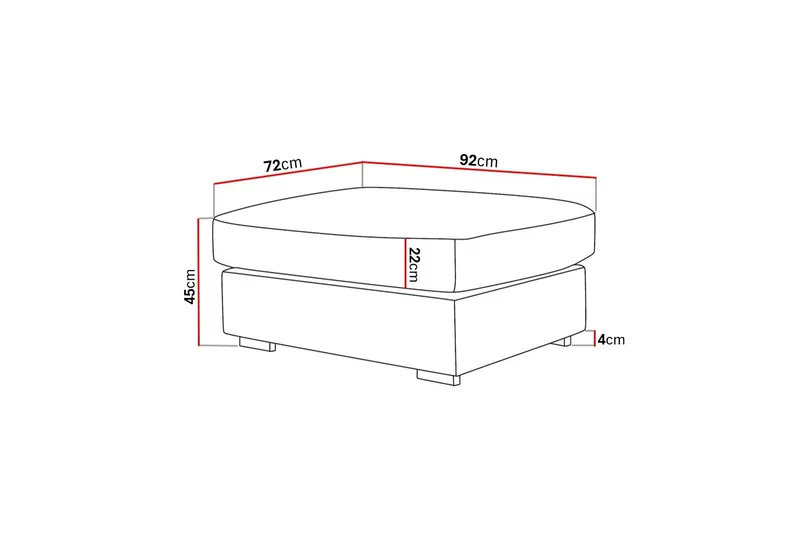 Rossita lyx Fotpall - Brun Tyg - Möbler - Vardagsrum - Stolar & sittmöbler - Pallar - Fotpall