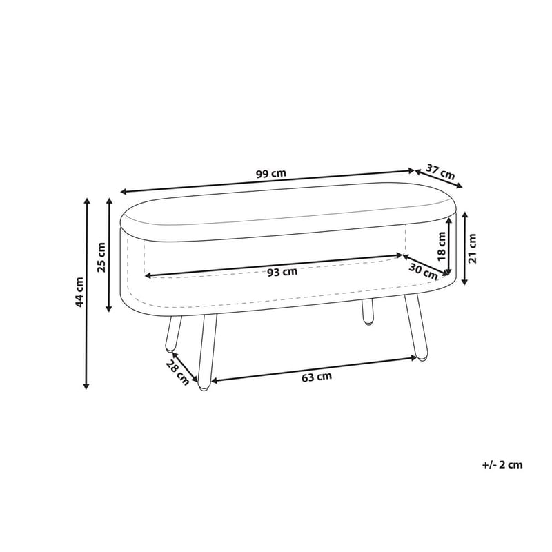 Sängbänk Oklahoma - Brunt, ljust trä - Möbler - Tillbehör & accessoarer - Sängtillbehör - Sängben