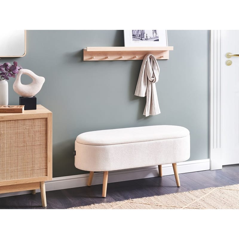 Sängbänk Oklahoma - Vit, ljust trä - Möbler - Tillbehör & accessoarer - Sängtillbehör - Sängben