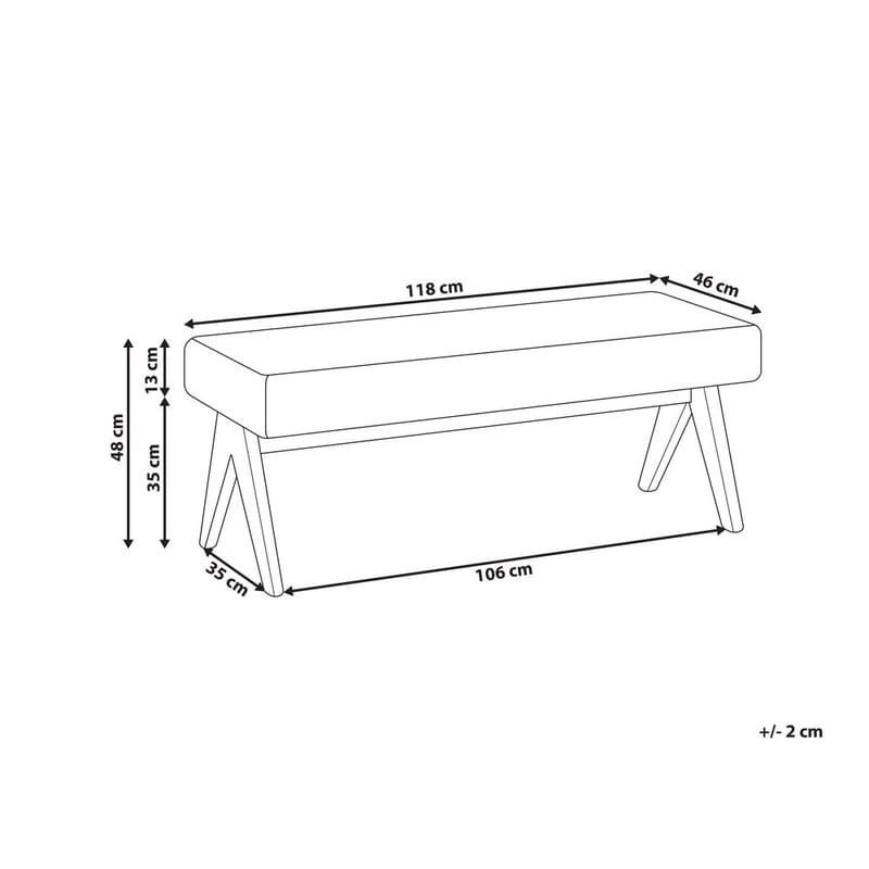 Sängbänk Tamre - Svart, ljust trä - Möbler - Vardagsrum - Stolar & sittmöbler - Pallar - Fotpall