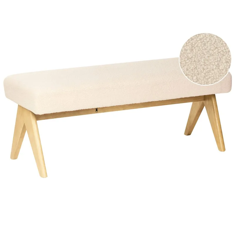 Sängbänk Tamre, Vit, ljust trä