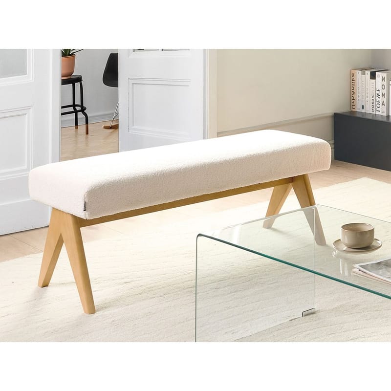 Sängbänk Tamre - Vit, ljust trä - Möbler - Vardagsrum - Stolar & sittmöbler - Pallar - Fotpall