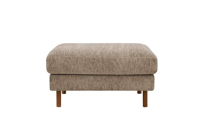Scandi Fotpall i Chenille, Mörkbeige