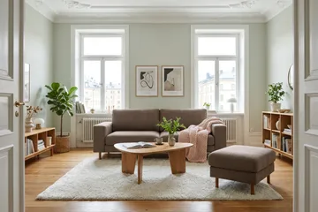 Scandi Fotpall i Tyg - Mörkbrun - Möbler - Vardagsrum - Stolar & sittmöbler - Pallar - Fotpall
