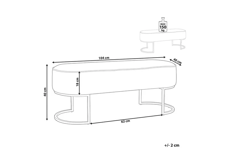 Sittbänk Milry Beige/guld - Beige/guld - Möbler - Vardagsrum - Stolar & sittmöbler - Pallar - Fotpall