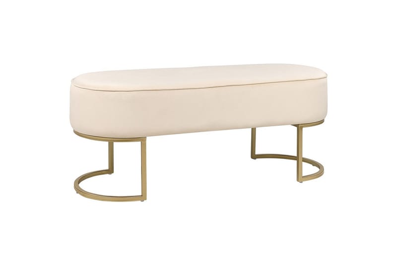 Sittbänk Milry Krämvit/guld - Krämvit/guld - Möbler - Vardagsrum - Stolar & sittmöbler - Pallar - Fotpall
