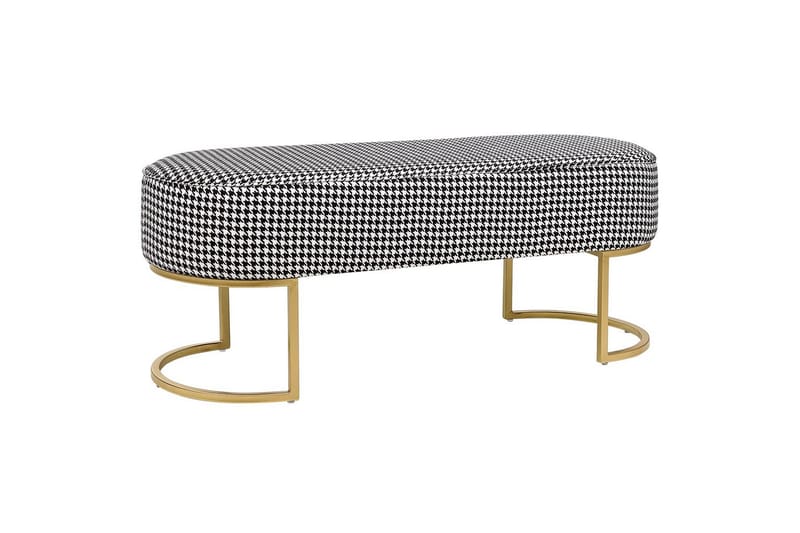 Sittbänk Milry Svart/vit/guld - Svart/vit/guld - Möbler - Vardagsrum - Stolar & sittmöbler - Pallar - Fotpall