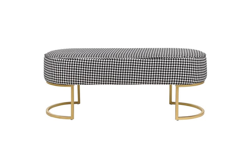 Sittbänk Milry Svart/vit/guld - Svart/vit/guld - Möbler - Vardagsrum - Stolar & sittmöbler - Pallar - Fotpall