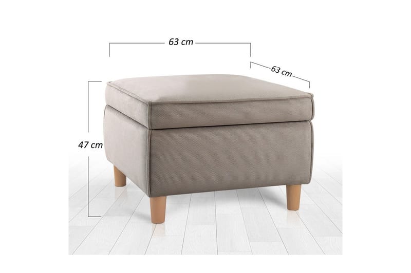Sufian Fotpall 63 cm - Brun - Möbler - Vardagsrum - Stolar & sittmöbler - Pallar - Fotpall