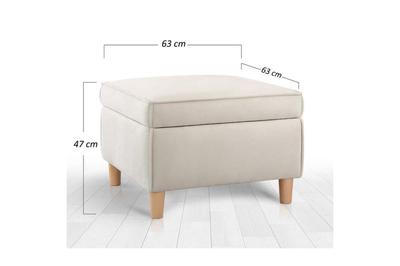 Sufian Fotpall 63 cm - Cremevit - Möbler - Vardagsrum - Stolar & sittmöbler - Pallar - Fotpall