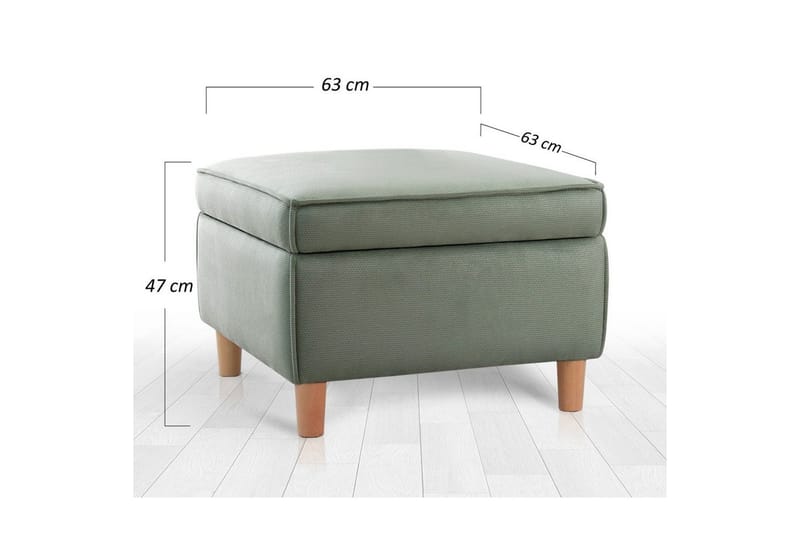 Sufian Fotpall 63 cm - Grön - Möbler - Vardagsrum - Stolar & sittmöbler - Pallar - Fotpall
