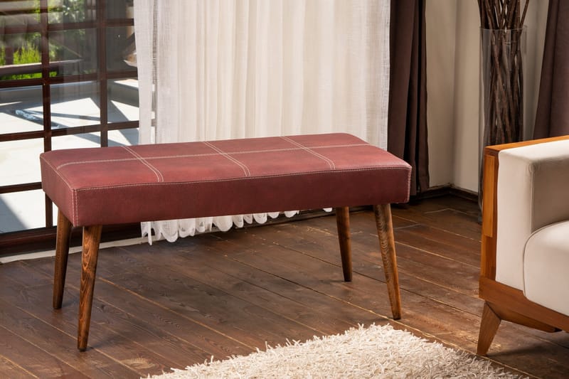 SYNYAK Sittpall Röd/Natur - Möbler - Vardagsrum - Stolar & sittmöbler - Pallar