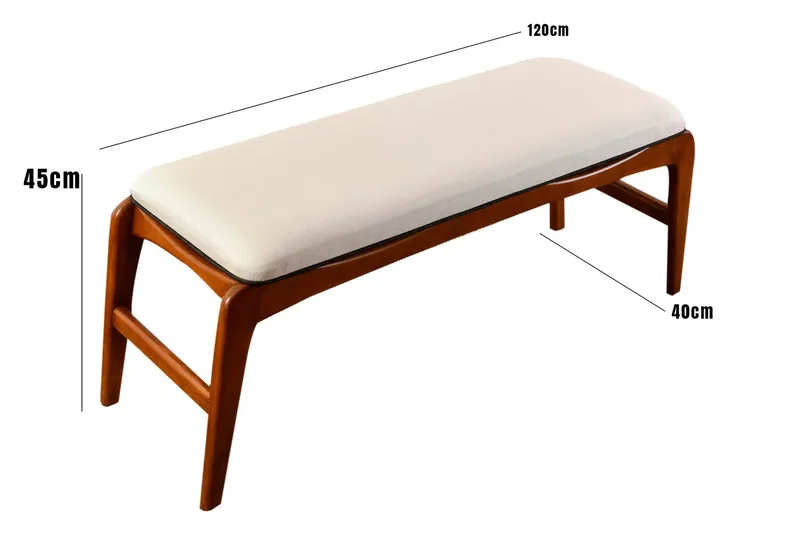 Touch Sittpall 120 cm - Valnöt/Cream - Möbler - Vardagsrum - Stolar & sittmöbler - Pallar - Fotpall