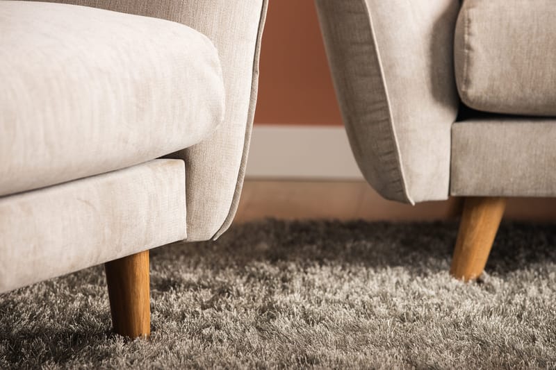 Trend Lyx Fotpall - Beige/Ek - Möbler - Vardagsrum - Stolar & sittmöbler - Pallar - Fotpall