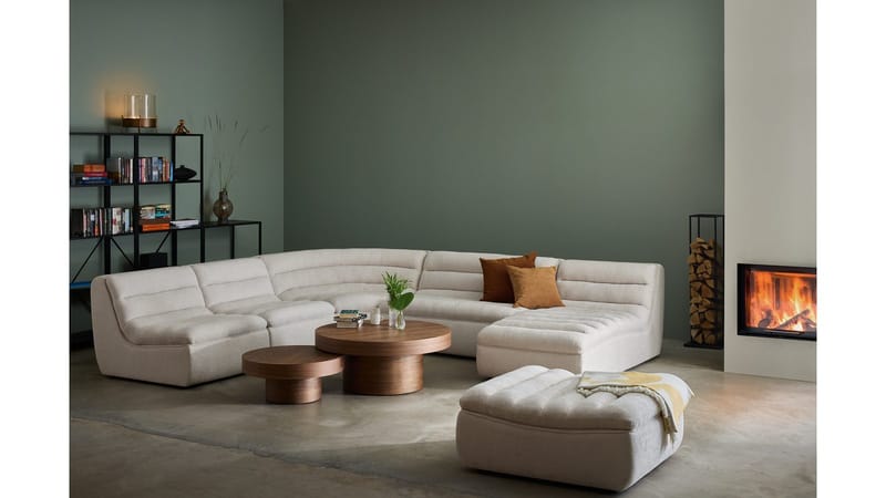 Valdoro Fotpall i tyg 120 cm - Beige - Möbler - Vardagsrum - Stolar & sittmöbler - Pallar - Fotpall