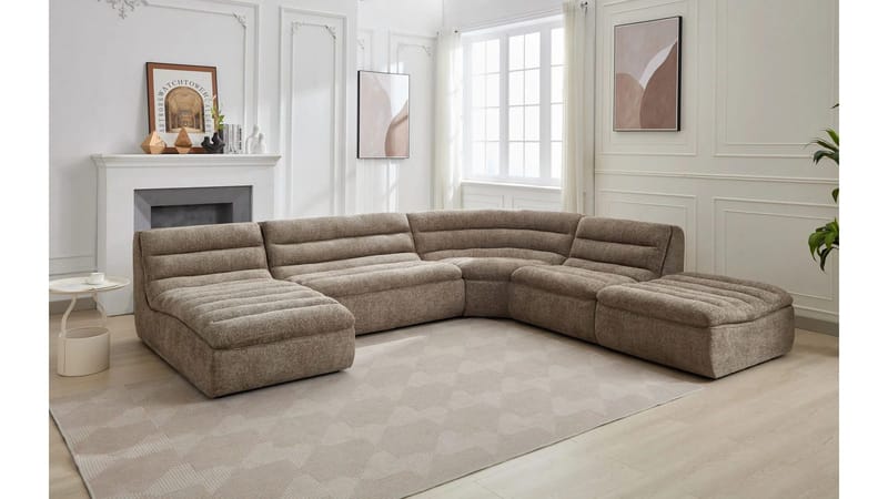 Valdoro Fotpall i tyg 120 cm - Mink - Möbler - Vardagsrum - Stolar & sittmöbler - Pallar - Fotpall