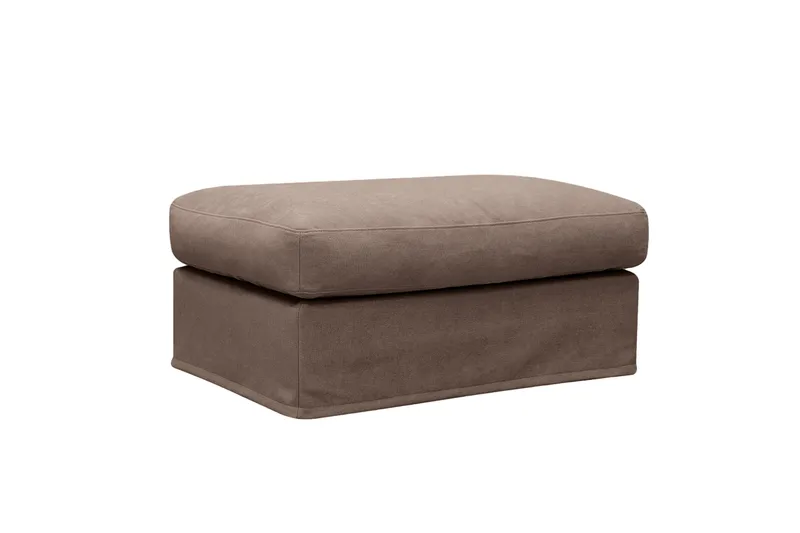 Valencia Fotpall med avtagbar och tvättbar klädsel, Mörkbrun