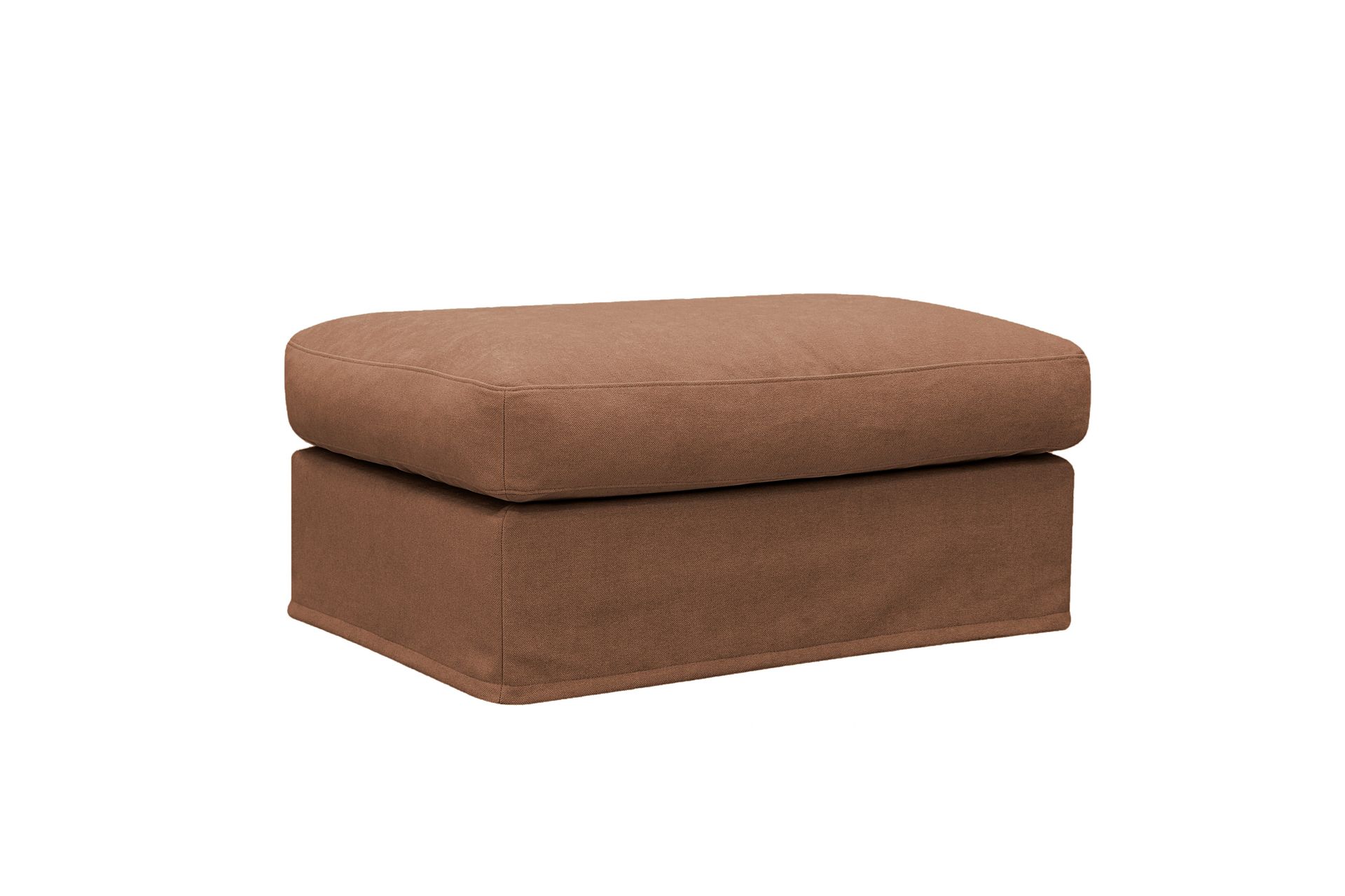 Valencia Fotpall med avtagbar och tv&auml;ttbar kl&auml;dsel - Rostbrun