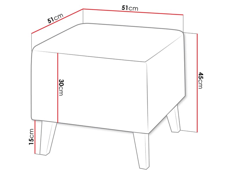 Waldsten Fotpall 51 cm - svart - Möbler - Vardagsrum - Stolar & sittmöbler - Pallar - Fotpall