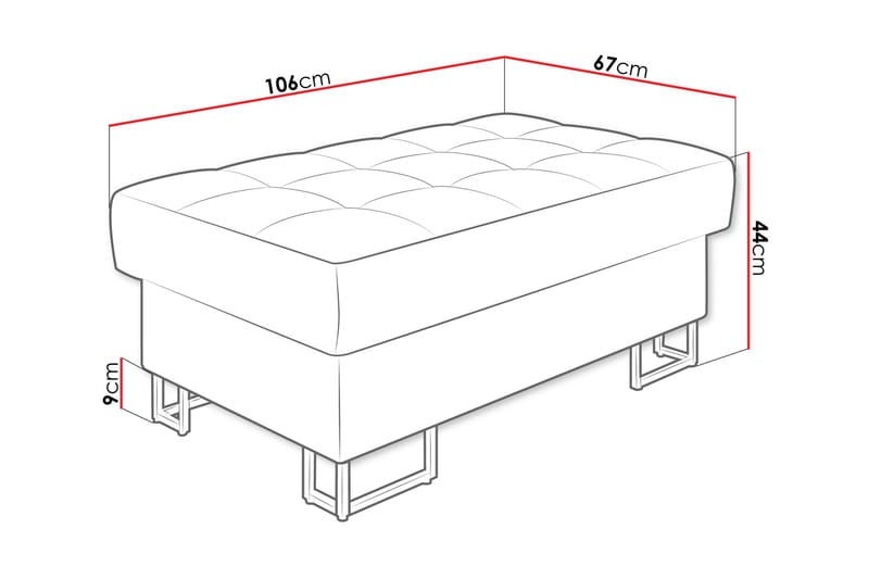 Warwick Fotpall 67 cm - Grå - Möbler - Vardagsrum - Stolar & sittmöbler - Pallar - Fotpall