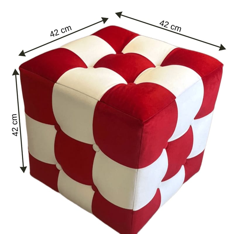 Peticire Sittpuff 42 cm - Röd och vit - Möbler - Vardagsrum - Stolar & sittmöbler - Sittpuff