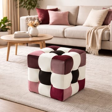 Peticire Sittpuff 42 cm - Röd vit svart - Möbler - Vardagsrum - Stolar & sittmöbler - Sittpuff