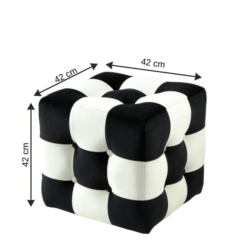 Peticire Sittpuff 42 cm - Svart/Vit - Möbler - Vardagsrum - Stolar & sittmöbler - Sittpuff