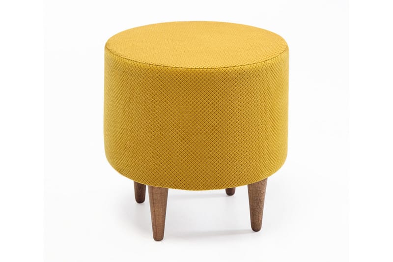 PINARI Sittpuff Rund Gul/Natur - Sittpuff