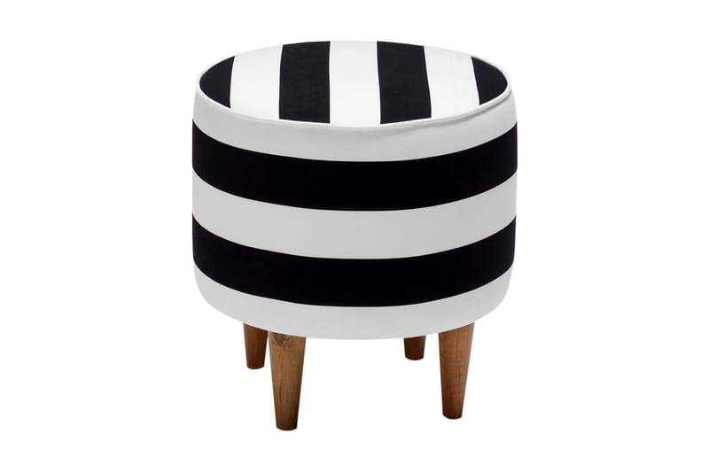 PINARI Sittpuff Rund Svart/Vit/Natur - Sittpuff