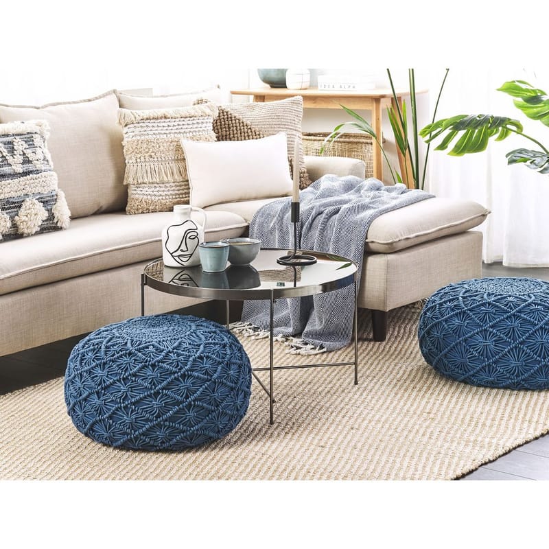 Puff Berkane - Blå/50x50x30 - Möbler - Vardagsrum - Stolar & sittmöbler - Sittpuff