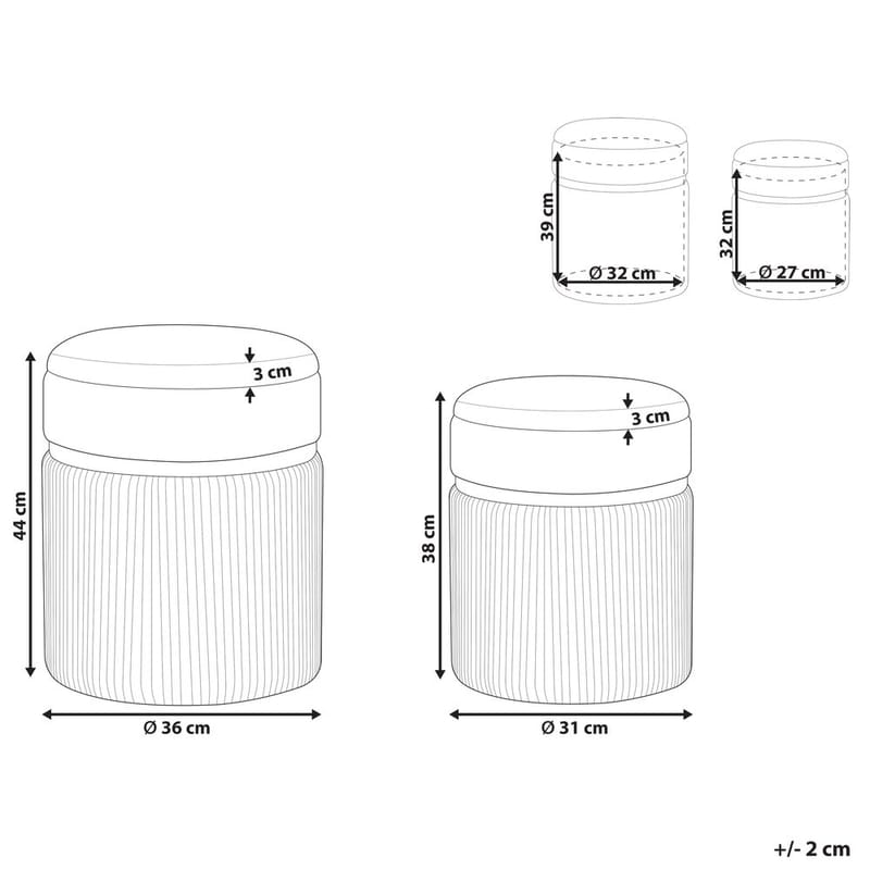 Puff Camdenton 2-pack - Grå - Möbler - Vardagsrum - Stolar & sittmöbler - Sittpuff