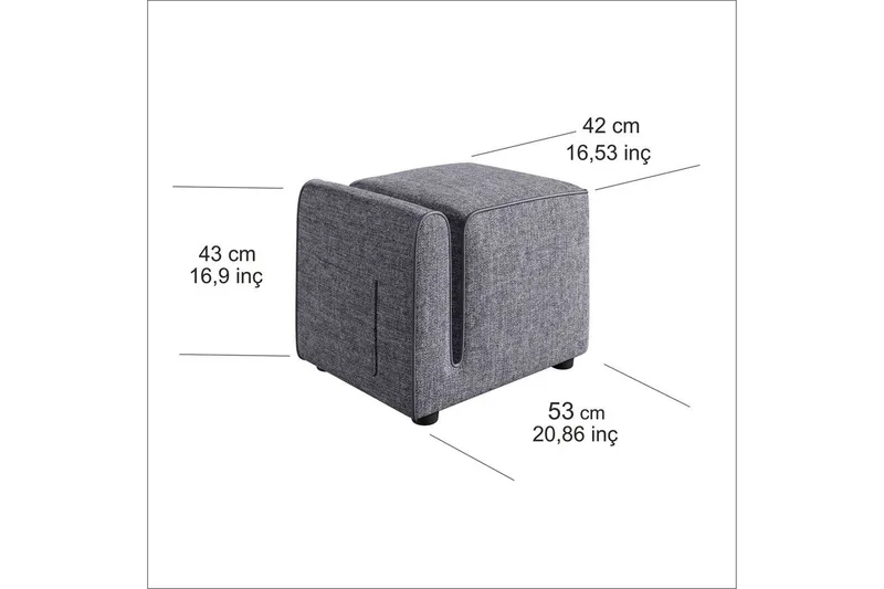 Puff Djarhint Grå - Grå - Möbler - Vardagsrum - Stolar & sittmöbler - Sittpuff