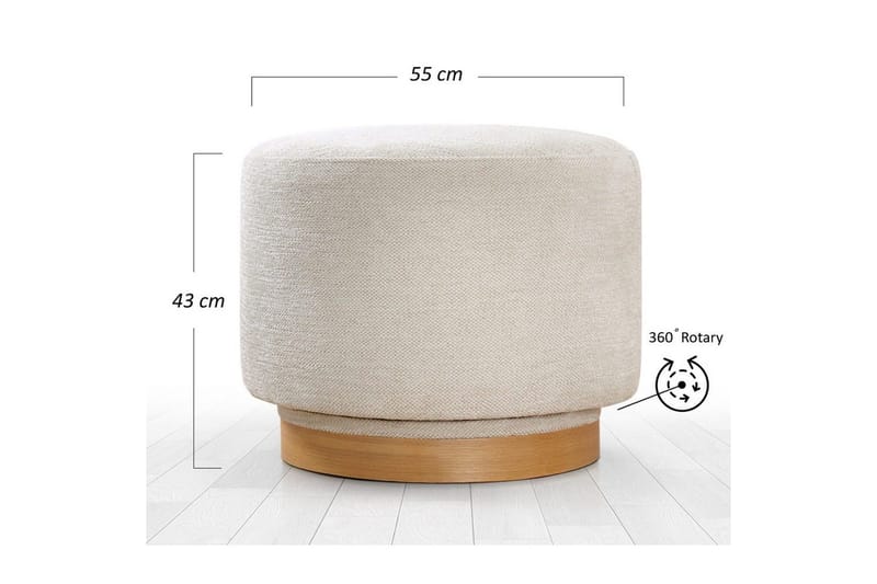 Puff Doroufield Grädde - Grädde - Möbler - Vardagsrum - Stolar & sittmöbler - Sittpuff